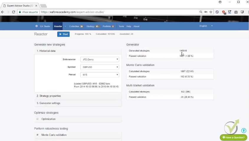 from 1000 strategies only the best one are shown