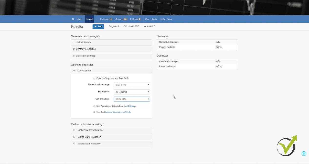 set up for the reactor Robo Trading Software