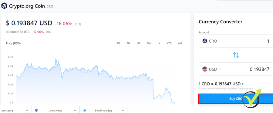 crypto.com coin price at the moment