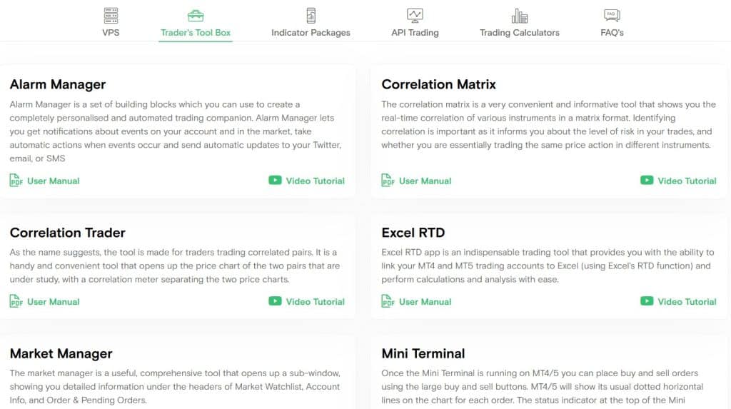 Fxview Broker Review-Trading Tools-Trader’s Tool Box